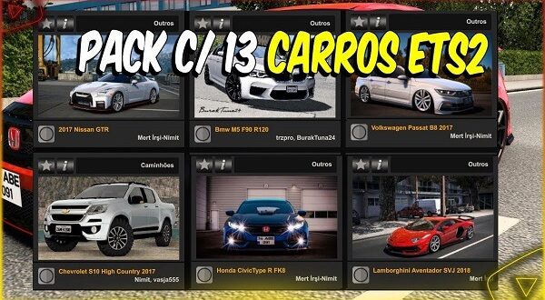 Pack Com 13 Carros Mods Ets2 1.46