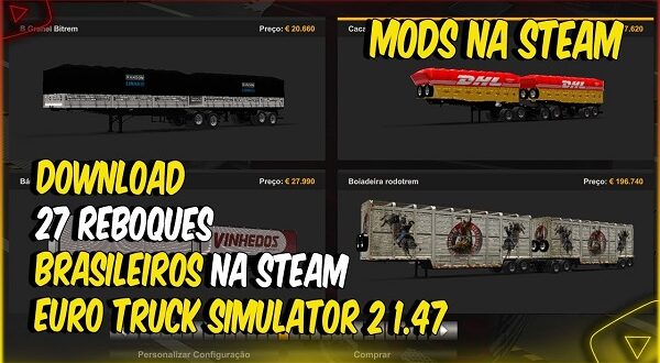 Pack de 27 Reboques Brasileiros Mod Ets2 1.47