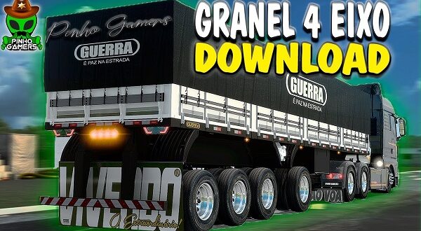 Reboque Granel Guerra 4 Eixos Mod Ets2 1.47