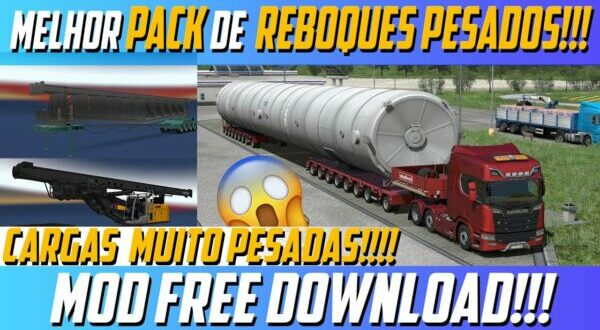 Pack de Reboques Pesados Mod Ets2 1.48