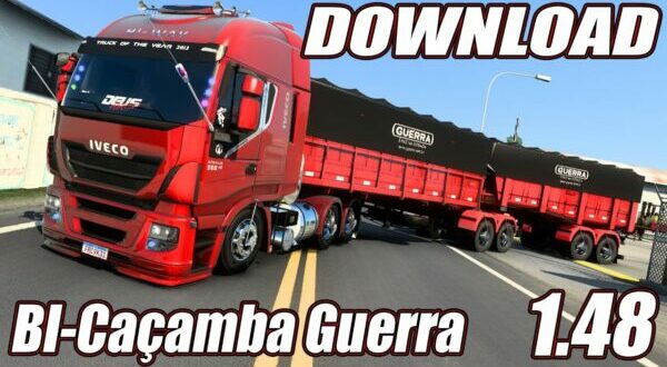 Reboque Bi-Caçamba Guerra Mod Ets2 1.48