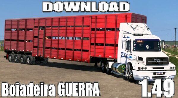 Reboque Boiadeira Guerra Top Mod Ets2 1.49