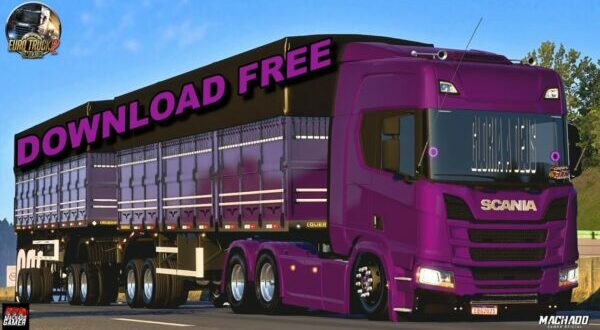 Scania NTG Qualificada + Rodotrem Arqueado Mod Ets2 1.49
