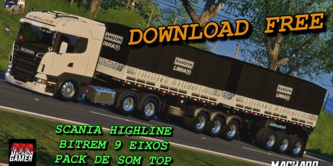 Conjunto Top Qualificado - Scania e Bitrem 9 Eixos + Som Mod Ets2 1.49